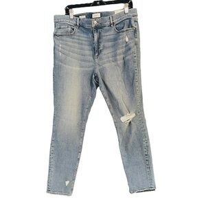 LOFT outlet mid rise skinny lightwash casual jeans slightly distressed size 16